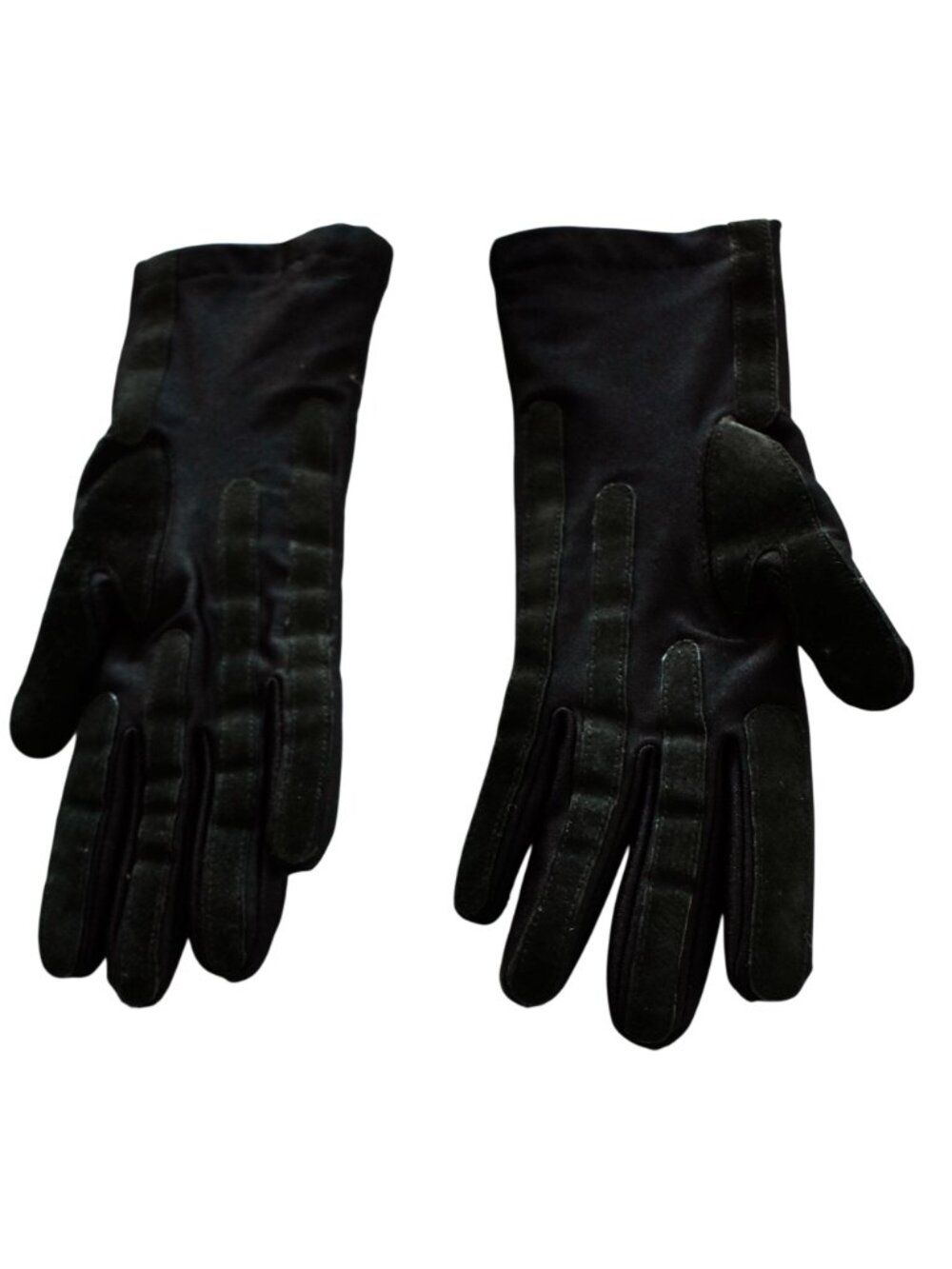 Vintage Women's Isotoner Black Spandex Gloves Size Small - Picture 3 of 8
